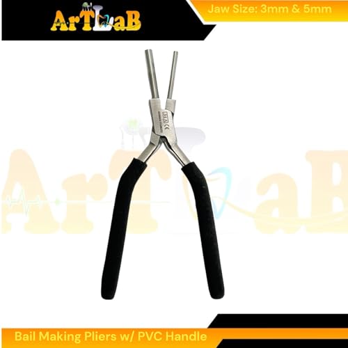 Bail Making Pliers with PVC Grip Handle | for Making S-Hooks, Ear Loops, Jump Loops, Bail, and More - German Stainless Steel ((J4A) 3 & 5mm Loops) - size: (J4A) 3 & 5mm Loops