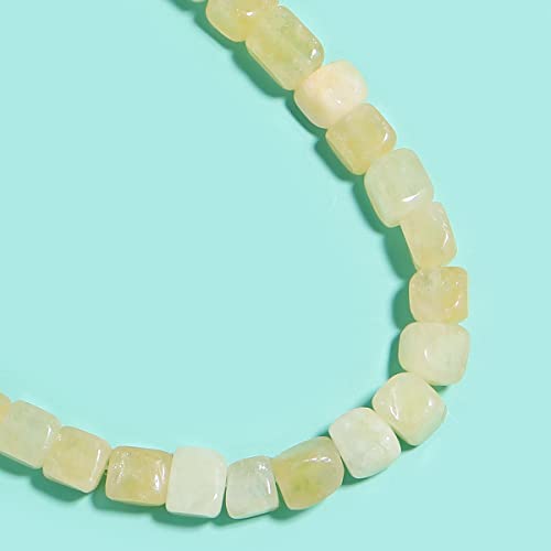 OAIITE 8MM Natural Citrine Gemstone Loose Square Cube Beads Stone Healing Power for Jewelry Making DIY Bracelet Necklace - color: Citrine