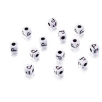 240pcs Opaque Acrylic Letter P Cube Beads White Plastic Alphabet Loose Spacer Square Beads 4-5mm for DIY Name Bracelet Necklace Jewelry Crafts Making Hole: 1.8mm - color: Letter P#White and Black