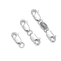 925 Sterling Silver Lobster Clasp for DIY Necklace Bracelet Jewelry Making, Double Spring Clasp with Closed Jump Rings, Necklace Extender Clasp Connector Bracelet Extension (Style 7) - style: Style 7