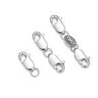 925 Sterling Silver Lobster Clasp for DIY Necklace Bracelet Jewelry Making, Double Spring Clasp with Closed Jump Rings, Necklace Extender Clasp Connector Bracelet Extension (Style 7) - style: Style 7