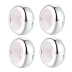 Clip Stopper Charms Sterling Silver Rondelle Spacer Bead Charm Stopper Charm for Pandora Charm Bracelets - color: Silver (4 pcs)