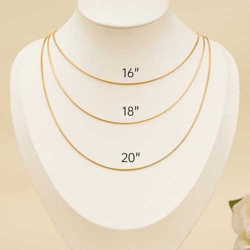 16 Inches Gold Stainless Steel Necklace Chain Bulk Craft Snake Link Chain Jewelry Necklace for Women Men - color: Gold Snake, size: 16 inches