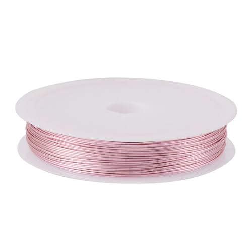 Cheriswelry 24 Gauge 0.5mm Pink Copper Craft Wire for Jewelry Making 75.46 Feet Tarnish Resistant Wire Bendable Artistic Wire for Armature Sculpting Gardening Decoration - size: 24 Gauge(0.5mm)