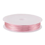 Cheriswelry 24 Gauge 0.5mm Pink Copper Craft Wire for Jewelry Making 75.46 Feet Tarnish Resistant Wire Bendable Artistic Wire for Armature Sculpting Gardening Decoration - size: 24 Gauge(0.5mm)