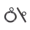 CHGCRAFT 10sets Stainless Steel Toggle Clasps Gunmetal Ring Toggle Clasp for Necklace Bracelet Jewelry Making