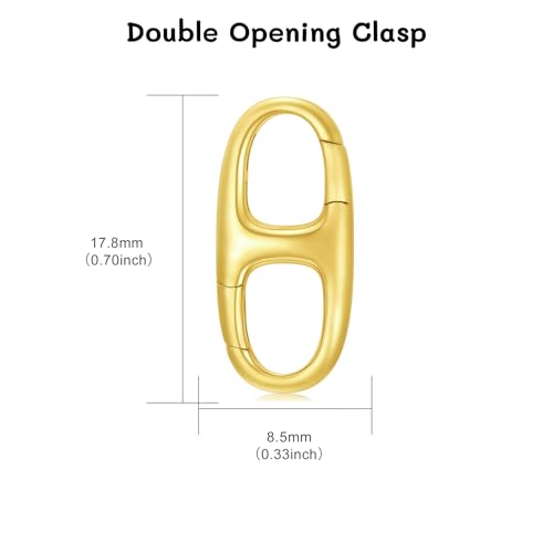 18K Gold Jewelry Clasp Necklace Extender Clasp Bracelet Extension Connector for DIY Necklace Bracelet Anklet Jewelry Making (Style 3) - style: Style 3