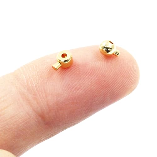 20Pcs Gold Plated Brass Rondelle Spacer Beads 3mm for DIY Bracelet Necklace Jewelry Making - color: Gold