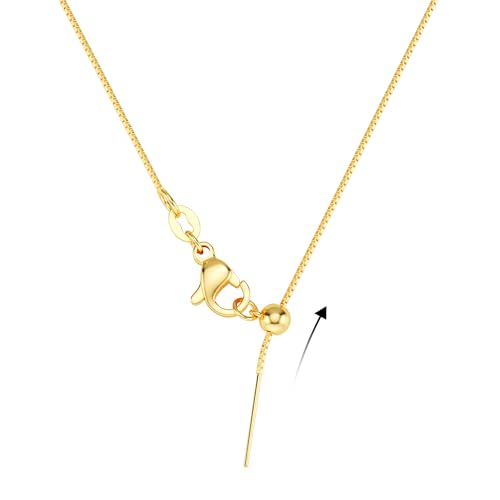 Freekiss Women's Layered Necklace Set - 3 Piece Dainty Gold Jewelry for Everyday Stacking | 14K Gold Plated Snake Chain, Rope Chain, Cuban Chain | Adjustable Length 14-18.5 Inch | Gift Ready - color: Gold, style: 0.8MM Box Chain