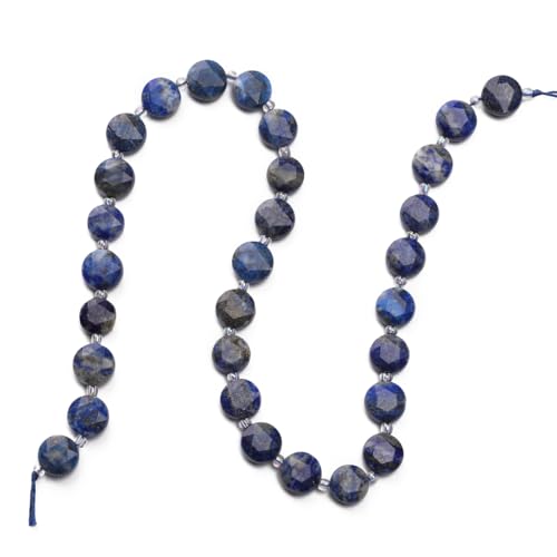 BEADIA Natural Faceted Lapis Lazuli Rondelle Disk Stone Beads 10x5mm 37cm for DIY Chain Jewelry Making - color: Lapis Lazuli