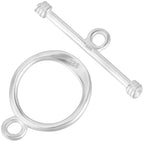 Beebeecraft 1 Box 2 Sets Silver Toggle Clasps T Bar Clasp Necklace 925 Sterling Silver Round IQ Jewelry Fastener Connectors Buckle for Jewelry Making Pendants Bracelet Necklace Earring DIY Crafts