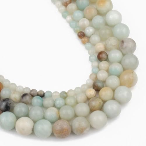 Yochus 35pcs Polish Amazonite Beads，10mm Healing Power Natural Stone Round Loose Gemstone Beads for Jewelry Making Earring Necklace DIY Crafts - color: Amazonite stone, size: 10mm 35beads