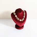 Velvet Necklace display stand for Selling, Jewelry Bust Mannequin for Show, Small Necklace Holder Stand【Red】 - color: Red