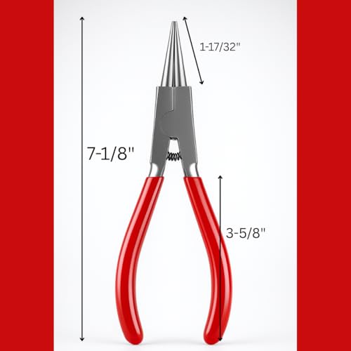 7" (17.8 cm) Mechanic's Round Nose Pliers | Large & Tough for Harder Wire & Metal Bending | Squeezing Handle Pulls Heads Apart, Not Together