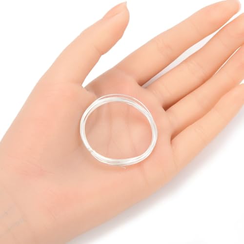 Adabele 10 Feet Authentic Sterling Silver Jewelry Wire Dead Soft Round Beading Wire (0.4mm/26 Gauge) Hypoallergenic Nickel Free for DIY Craft Jewelry Making SS281-0.4 - size: 0.4mm (26 gauge)