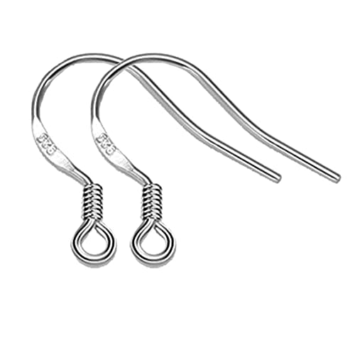 Hypoallergenic Silver Earring Hooks - 120 pcs/60 Pairs s925 Sterling Silver Plated Ear Wires for Jewelry Making, Jewelry findings Parts with 120 pcs Rubber Earring Backs Stopper for DIY Earrings - color: Regular Silver 2