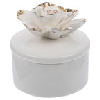 DECHOUS Small Ceramic Trinket Box with Lid - Jewelry Organizer Case for Women Girls Storage Ring, Earrings, Necklace - Gifts for Mother's Day Birthday Anniversary