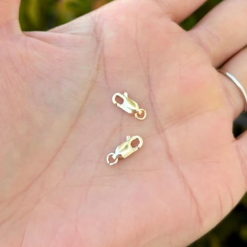 5pcs Adabele Real 1/20 14K Gold Filled 10mm (0.4 Inch) Small Italian Rectangle Lobster Trigger Clasps Open Jump Ring for DIY Craft Jewelry Making JK3-B1 - color: 14K Gold Filled, size: 10mm (0.4") Small - 5pcs