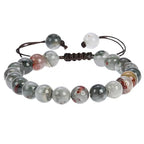 ANAYA AGATE Energy Protection Crystal Handmade Adjustable Bead Bracelet Perfect for Men, Women’s Christmas Gift - Gemstone Healing Stretch Bracelet Pulsera Para Hombre Mujer Stocking Stuffer - color: African Bloodstone