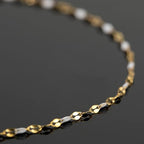 UMAOKANG 5 Meters Stainless Steel Jewelry Chain Enamel Chain for Jewelry Making Gold Plated Chain with Jump Rings and Lobster Clasps - color: Gold-White