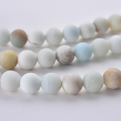 6mm Matte Amazonite Stone Beads Natural Crystal Gemstone Round Loose Beads for DIY Jewelry Making 15"/Strand - color: Matte Amazonite, size: 6mm