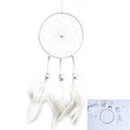 DIY Dream Catcher Beginner Kit, Making Dream Catcher Supplies Include Metal Hoop, Feathers, Faux Suede Cord, Thread, Wood Beads (White) - color: White