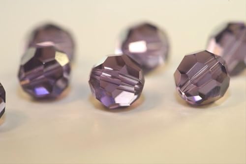 100pcs Adabele Austrian 4mm (0.16 Inch) Small Faceted Loose Round Crystal Beads Tanzanite Purple Compatible with 5000 Swarovski Crystals Preciosa SS2R-426 - color: Tanzanite/Purple, size: 4mm Small (100pcs)