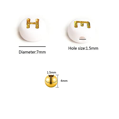 Amaney 2000pcs Beads Kits,Letter Beads and Gold Spacer Beads for DIY Bracelet Necklace Craft Jewelry Making Colorful - color: Gold on Colorful