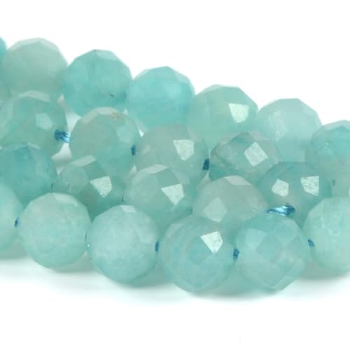 6mm Peruvian Amazonite Faceted Gemstone Round Loose Beads Strand 15.5-16" DIY Jewelry Making - color: Peruvian Amazonite
