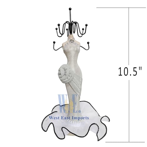 2 PCS Set Jewlery Display Shoe Ring Holder - Mannequin Necklace Display Bracelet Orgaziner (Silver) - color: Silver