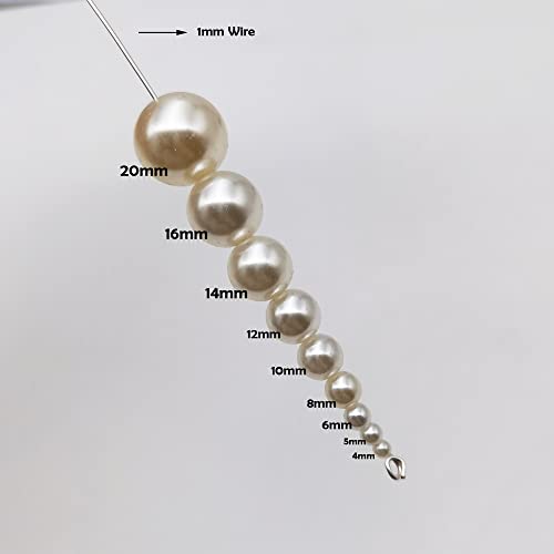 INSPIRELLE 1200pcs 8mm White Art Faux Pearl Beads ABS Round Loose Spacer Beads for DIY Craft Necklaces Bracelets Jewelry Making - color: White, size: 8mm