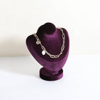 Velvet Necklace display stand for Selling, Jewelry Bust Mannequin for Show, Small Necklace Holder Stand【Purple】 - color: Purple