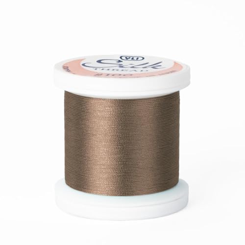 YLI Threads Silk Thread – 100 wt Fine Japanese Silk for Appliqué, EPP, and Quilting - Light Taupe - color: Light Taupe