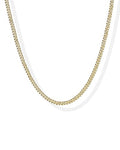 PAVOI 14K Gold Plated Curb Paperclip Box Sphere Bead Snake Herringbone and Figaro Chain Adjustable Necklace - style: Curb