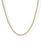 PAVOI 14K Gold Plated Curb Paperclip Box Sphere Bead Snake Herringbone and Figaro Chain Adjustable Necklace - style: Curb