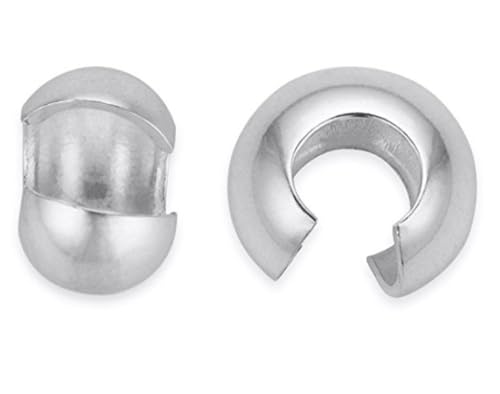 200pcs Crimp Bead Knot Cover End Caps 4mm (0.16 Inch) Crimp Cover Sterling Silver Plated Copper Brass for DIY Craft Jewelry Making CF9-4 - color: Silver, size: 4mm (0.16 inch) - 200pcs