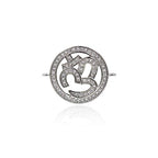OM Yoga Connector Charm,Micro Pave CZ Stone Necklace Pendant,DIY Bracelet Jewelry Findings 22x17mm 10Pcs (Silver) - color: Silver