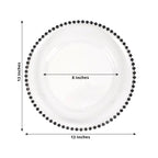 13" Charger Plates - Set of 24 - Clear/Black Round Acrylic Disposable Chargers with Beaded Rim, Ideal for Dinner Party Wedding Bulk Events - color: Clear/Black, size: 13" Charger Plate, 24 Pack