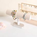 Bracelet T Bar Display for Selling, Wahtch Stand Jewelry Display, Velvet Bangle Holder Organizer【Beige】 - color: Beige
