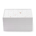 Oirlv Premium White Leather Stackable Jewelry Tray 24 Grid Jewelry Organizer Tray with Removable Inserts Cards Necklace Display Holder - color: White, size: 24 Grid Tray with Inserts