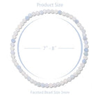 Healing Crystal Bracelet Clear Quartz Faceted Beaded Bracelets for Women Men 3mm Natural Stone Adjustable Handmade Stretch Bracelet Reiki Spiritual Jewelry Fashion Gifts - color: Aquamarine