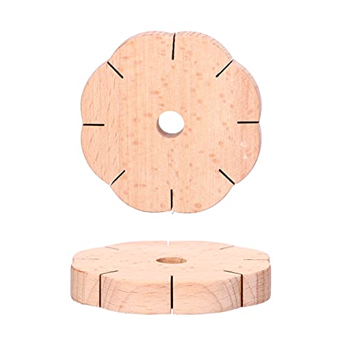Fydun Wood Plaited Disc Bracelet Maker, Kit Easily Use Petal Shaped Making Maker, Hair Beader Tool Beading Tools for Home Handicrafts Kumihimo Disk Wooden 8 Slots Rond Cord Bracelets