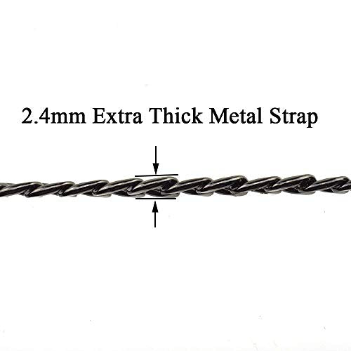 HAHIYO Purse Chain Strap Length 15.7 inches Bright Black for Shoulder Cross Body Sling Purse Handbag Clutch Replacement Strap Comfortable Flat 0.4” Wide Enough 2.4mm Extra Thick Metal Strap 1 Pack - size: Bright Black 15.7 inches