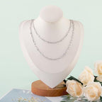 KYUNHOO 16.4 Feet Silver Stainless Steel Chains Bulk Embossed Lip Chain Roll Soldered Cross Link Chains Cable Chain with Jewelry Clasps for Handcraft Making - color: Cross Oval Silver