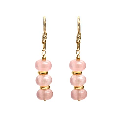 Gempires Lightweight Beaded Earrings Handmade Gemstone Jewelry Hypoallergenic Gold Plated Dangling Earrings For Women