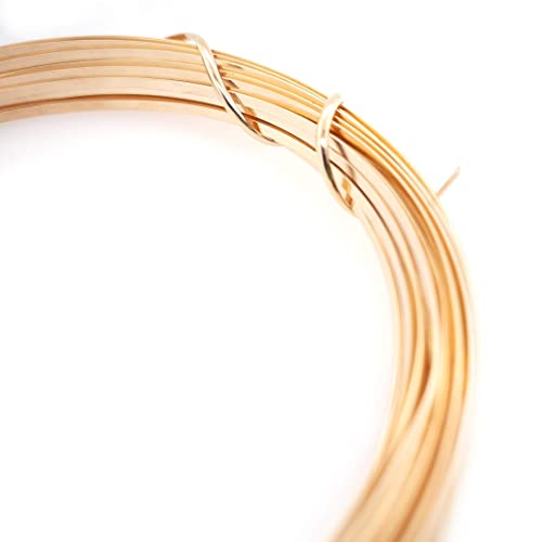 20 Gauge, 14/20 Yellow Gold Filled Wire (Half Round) Half Hard 14K Gold Filled Made in USA - 15FT by CRAFT WIRE - size: 20 Gauge, style: 15 Feet