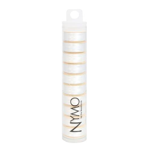 The Beadsmith Nymo Thread – 10-Pack White Color – Size D, 30mm Diameter, 64 Yard/58.5 Meter Spool – Made of Nylon – Bead Embroidery & Weaving, Off Loom & Loom Work and DIY Craft Projects - size: Size D, 64 Yards, style: White