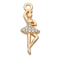 Pack of 20 Rhinestone Charms Gold Plated Pendants Pave Crystal Accessories for Necklace Bracelet Jewelry Making DIY Crafting - color: (Ballet)VID61701