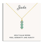 SmileBelle Crystal Necklace, Jade Necklace for Women as Anniversary Birthday Mothers Day Gifts for Women 14k Gold Black Tourmaline as Birthstone Jewelry for Girls Dainty Crystal Jewelry - color: Green Jade