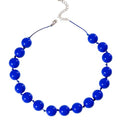 Caiyao Bohemian Colorful Acrylic Round Beaded Choker Necklaces Handmade Adjustable Resin Beads Clavicle Rope Necklace for Women Men Ethnic Costume Party Vacation Jewelry Gifts - color: Blue